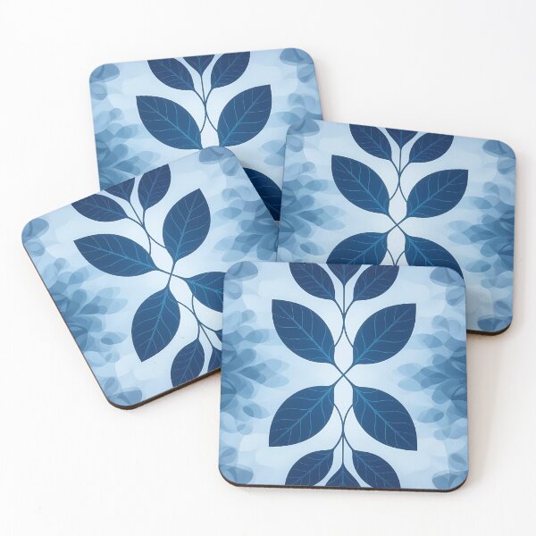 Item preview, Blue, Flowers & Leaves, Abstract Artistic Stylize, Symmetrical Repeated Texture Pattern (image size 8320x12480) designed and sold by Digital-Davinci.