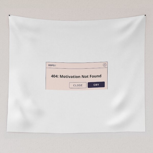 Item preview, 404 Motivation Not Found | Funny Error Message Design for Programmers, Students & Work Humor | Tech Support Gift designed and sold by Amalzaki.