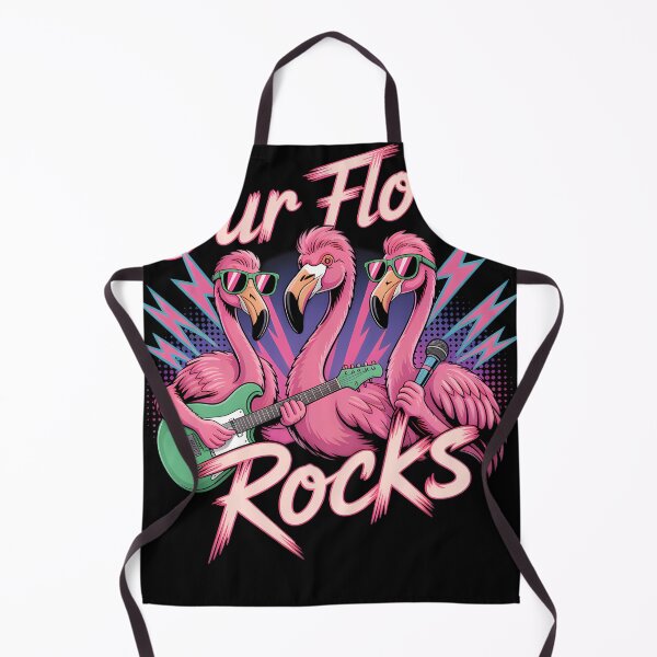 Item preview, Our Flock Rocks Retro Flamingos For Rock Band Lovers 80S Vibes designed and sold by JAMESCARAFELLI.