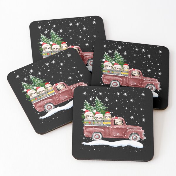 Item preview, Cute Sloths With Red Truck Funny Christmas designed and sold by brntcoff1.