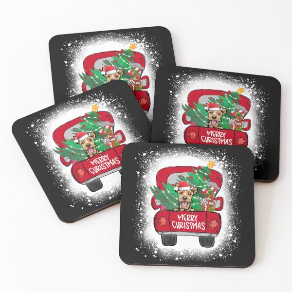 Item preview, Cute Welsh Terrier Red Truck Merry Christmas Bleached designed and sold by brntcoff1.