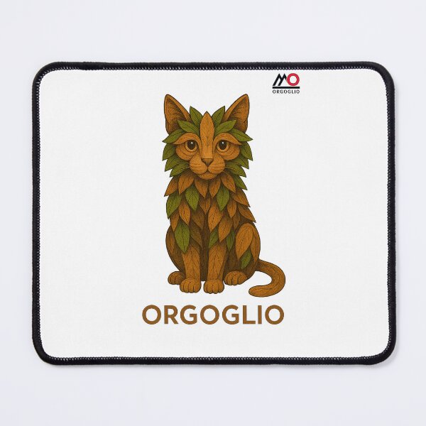 Item preview, ORGOGLIO – Gatto in Foglie (stile ricamo)  ORGOGLIO – Leaf Cat (embroidered style) designed and sold by M-Orgoglio.