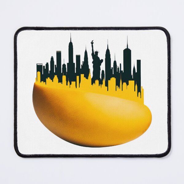 Item preview, Creative Fusion of Mango and Urban Skyline Silhouette Against Black Background designed and sold by KanDa-Shop.