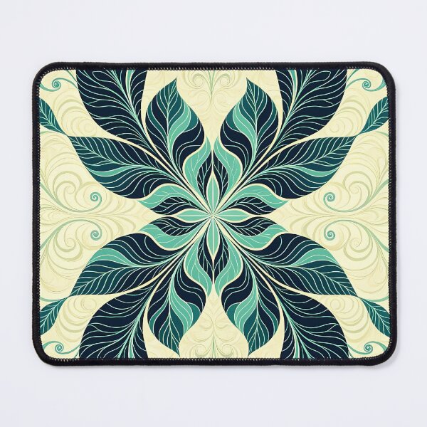 Item preview, Blue, Flowers & Leaves, Abstract Artistic Stylize, Symmetrical Repeated Texture Pattern (image size 8320x12480) designed and sold by Digital-Davinci.