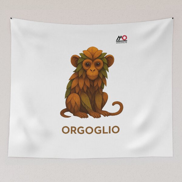 Item preview, IT: ORGOGLIO – Scimmia in Foglie (stile ricamo)  EN: ORGOGLIO – Leaf Monkey (embroidered style) designed and sold by M-Orgoglio.