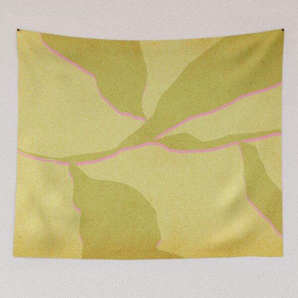 Item preview, Abstract green and pink botanical pattern designed and sold by WhalesWay.