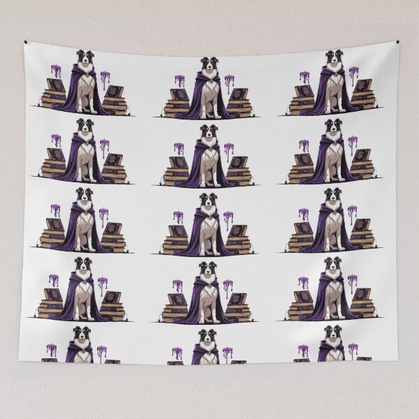 Item preview, Gothic Collie with purple coat and magical books designed and sold by StormArte.