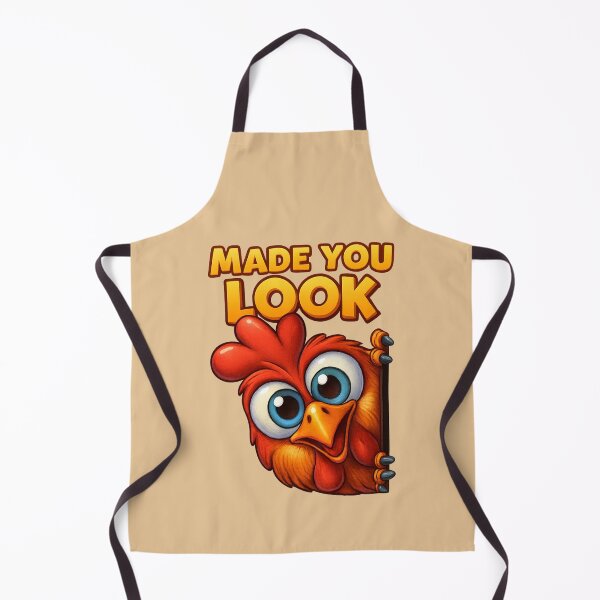 Item preview, Made You Look! Bold Cartoon Chicken Illustration with 3D Text – Funny Poultry Graphic Art designed and sold by AnTartstudios.
