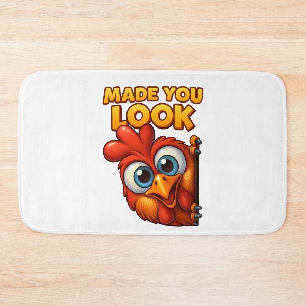 Item preview, Made You Look! Bold Cartoon Chicken Illustration with 3D Text – Funny Poultry Graphic Art designed and sold by AnTartstudios.