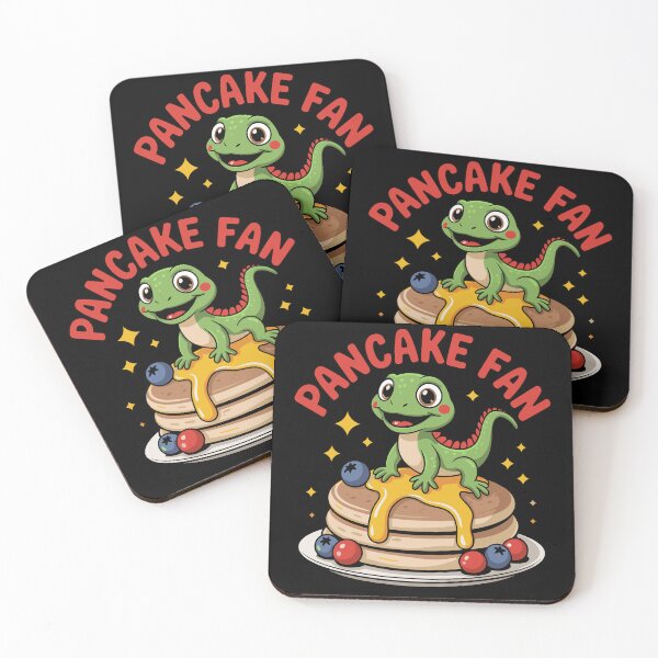 Item preview, Kawaii Lizard with Pancake Fan – Cute Breakfast designed and sold by Danlentys.