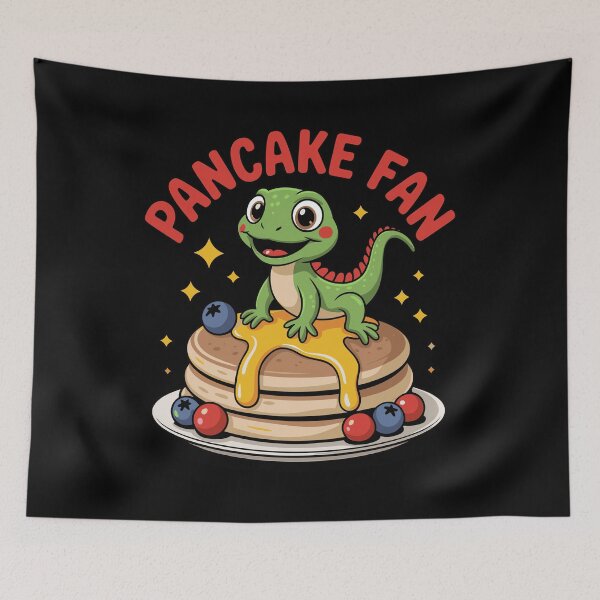 Item preview, Kawaii Lizard with Pancake Fan – Cute Breakfast designed and sold by Danlentys.