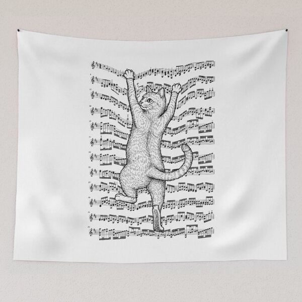 Item preview, Sheet Music Musician Cat Lover Funny Climbing Notes Cats designed and sold by GrandeDuc.