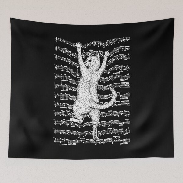 Item preview, Sheet Music Musician Cat Lover Funny Climbing Notes Cats designed and sold by GrandeDuc.