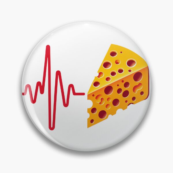 Item preview, Heartbeat Line with Cheese Slice Symbolizing Food and Joy designed and sold by KanDa-Shop.