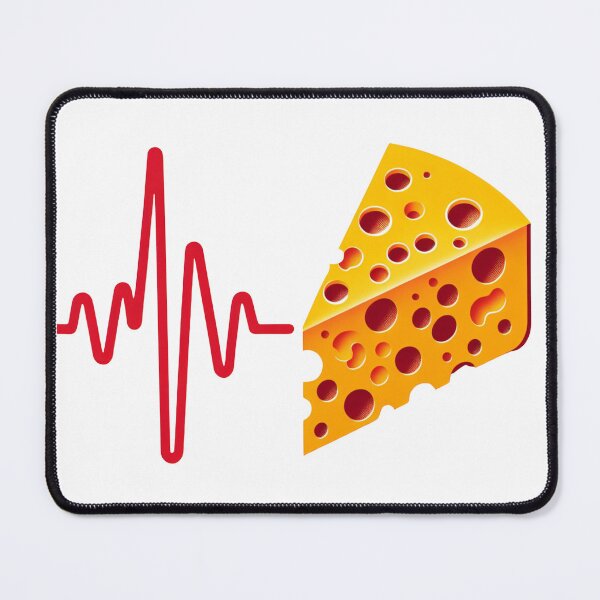 Item preview, Heartbeat Line with Cheese Slice Symbolizing Food and Joy designed and sold by KanDa-Shop.