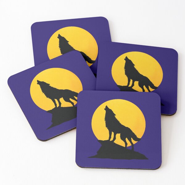 Item preview, Howling wolf in front of a full moon – silhouette design designed and sold by Meiersbeste.