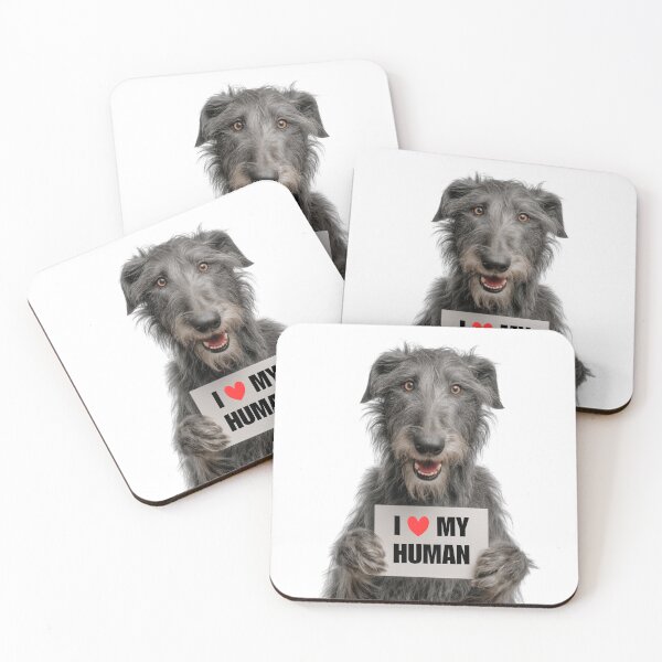 Item preview, Cute Scottish Deerhound dog with Signboard I love my Human  designed and sold by LazyOwlStore.