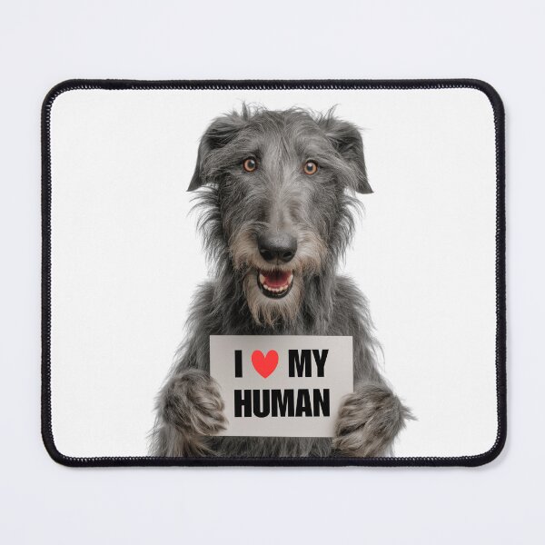 Item preview, Cute Scottish Deerhound dog with Signboard I love my Human  designed and sold by LazyOwlStore.