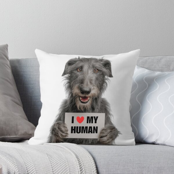 Item preview, Cute Scottish Deerhound dog with Signboard I love my Human  designed and sold by LazyOwlStore.
