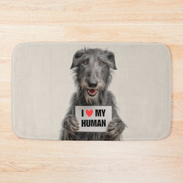 Item preview, Cute Scottish Deerhound dog with Signboard I love my Human  designed and sold by LazyOwlStore.