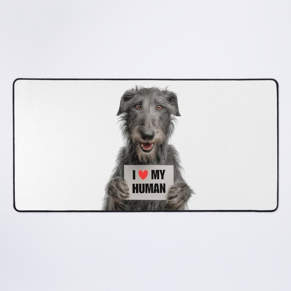 Item preview, Cute Scottish Deerhound dog with Signboard I love my Human  designed and sold by LazyOwlStore.