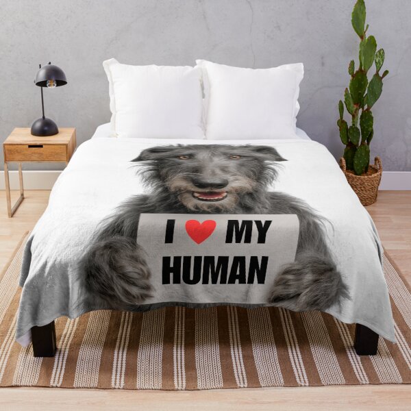 Item preview, Cute Scottish Deerhound dog with Signboard I love my Human  designed and sold by LazyOwlStore.