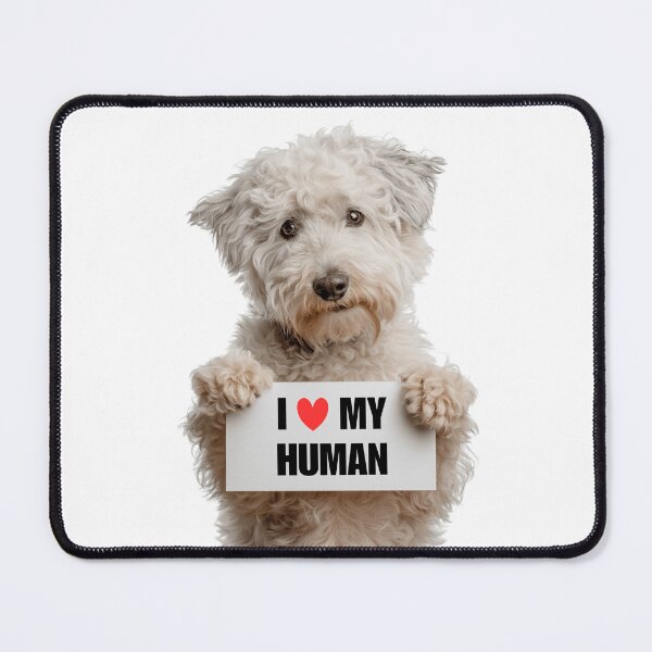 Item preview, Cute Pumi dog with Signboard I love my Human  designed and sold by LazyOwlStore.