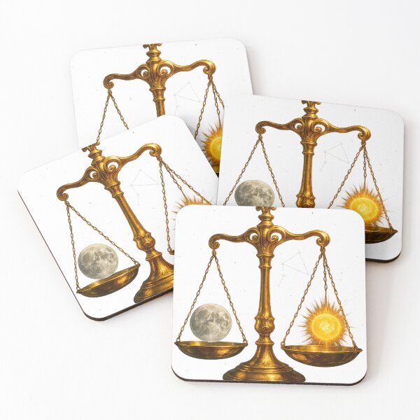 Item preview, Cosmic Libra Balance — Golden Scales of Moon & Sun designed and sold by VandalMuse.