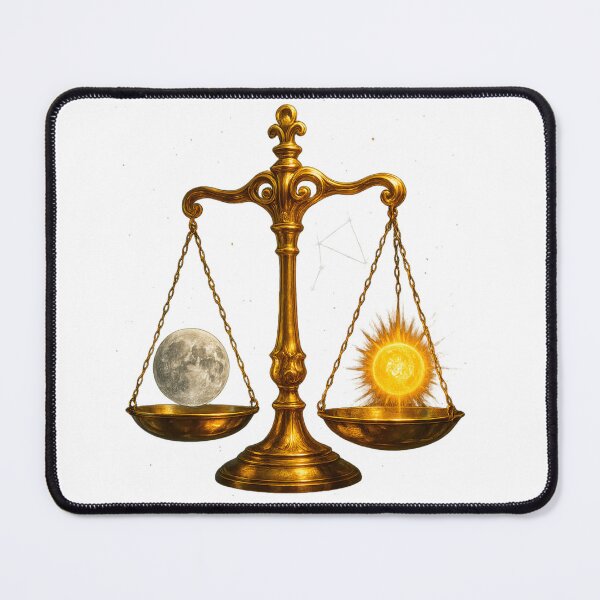 Item preview, Cosmic Libra Balance — Golden Scales of Moon & Sun designed and sold by VandalMuse.