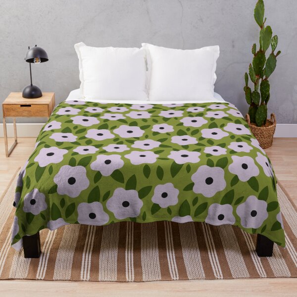 Item preview, simple flowers on a green background designed and sold by burbura.