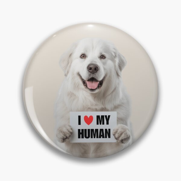 Item preview, Cute Kuvasz dog with Signboard I love my Human  designed and sold by LazyOwlStore.