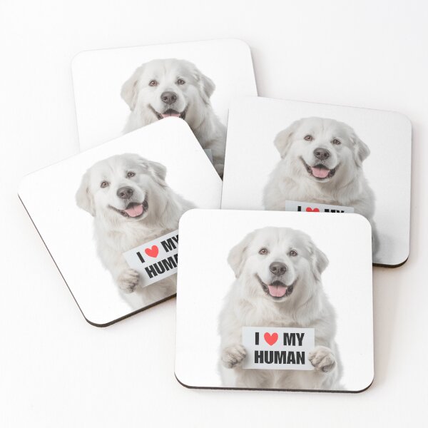 Item preview, Cute Kuvasz dog with Signboard I love my Human  designed and sold by LazyOwlStore.