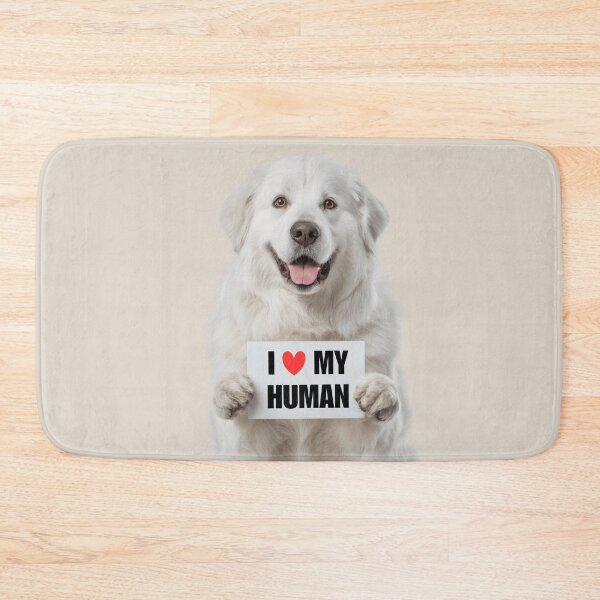 Item preview, Cute Kuvasz dog with Signboard I love my Human  designed and sold by LazyOwlStore.