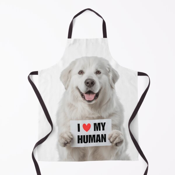 Item preview, Cute Kuvasz dog with Signboard I love my Human designed and sold by LazyOwlStore.