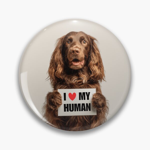 Item preview, Cute Sussex Spaniel dog with Signboard I love my Human  designed and sold by LazyOwlStore.