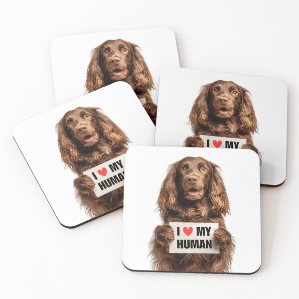 Item preview, Cute Sussex Spaniel dog with Signboard I love my Human  designed and sold by LazyOwlStore.