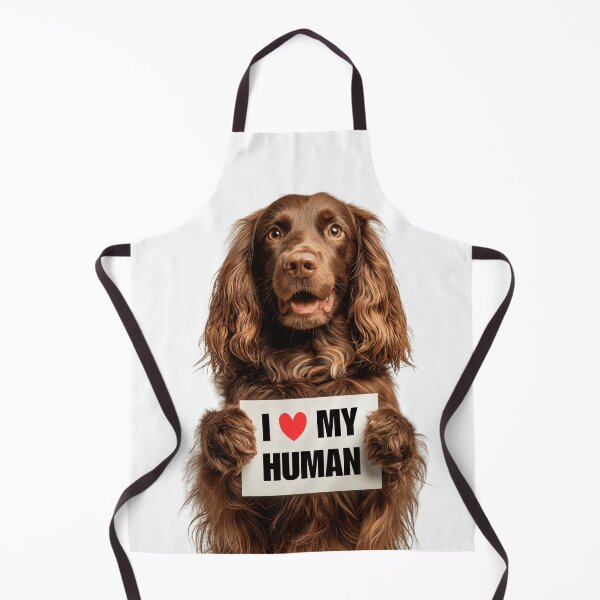 Item preview, Cute Sussex Spaniel dog with Signboard I love my Human designed and sold by LazyOwlStore.