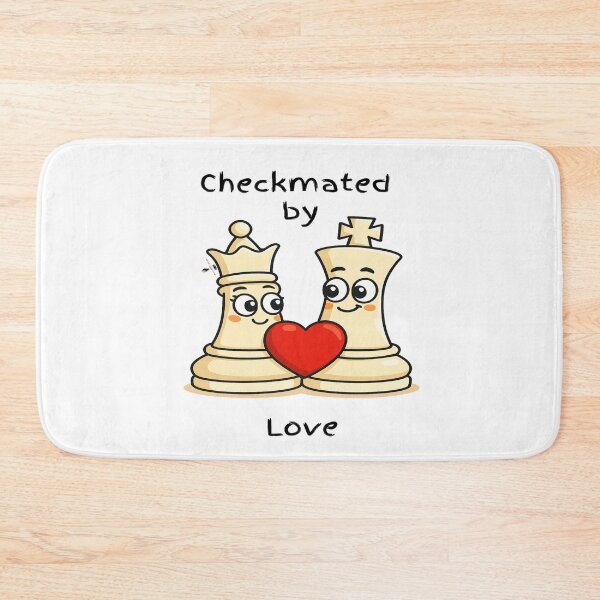 Item preview, Checkmated by Love – Cute King and Queen Chess Design designed and sold by PawnShiftGoods.