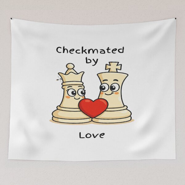 Item preview, Checkmated by Love – Cute King and Queen Chess Design designed and sold by PawnShiftGoods.
