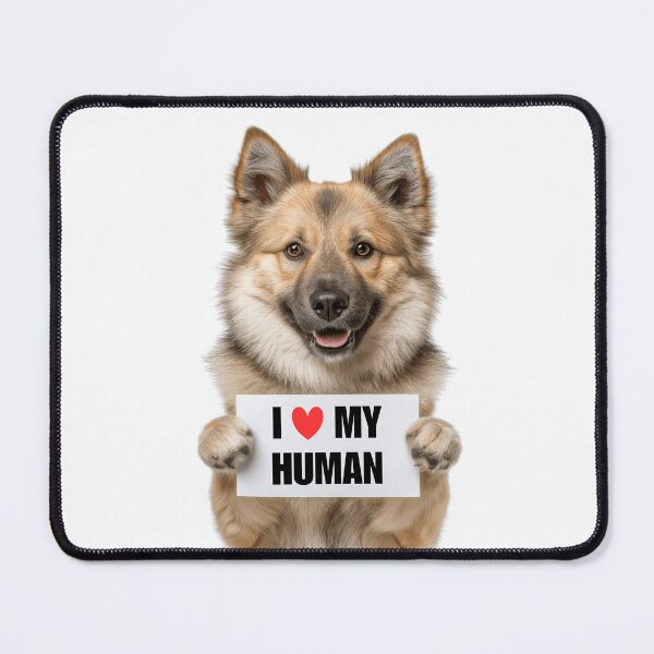 Item preview, Cute Norwegian Buhund dog with Signboard I love my Human  designed and sold by LazyOwlStore.