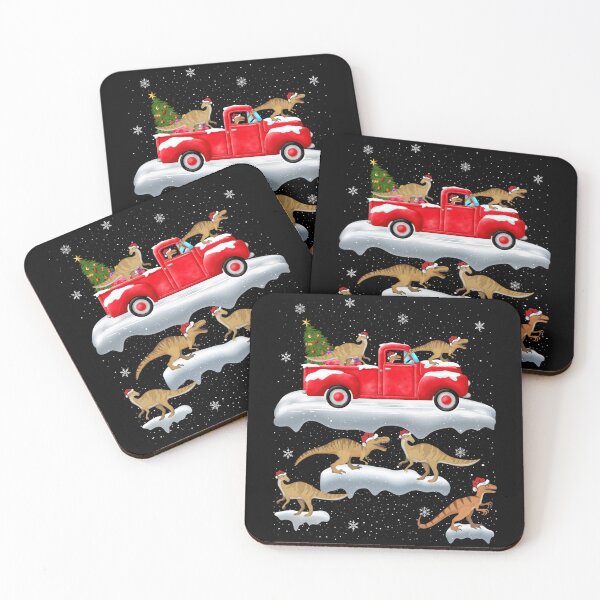 Item preview, Dinosaur Driving Christmas Tree Red Truck Dinosaur Christmas designed and sold by brntcoff1.