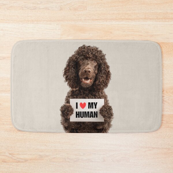Item preview, Cute Irish Water Spaniel dog with Signboard I love my Human  designed and sold by LazyOwlStore.