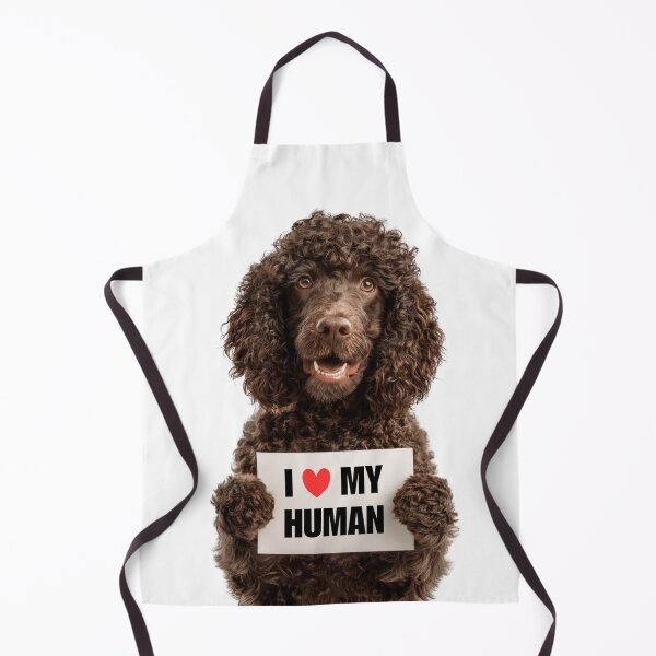 Item preview, Cute Irish Water Spaniel dog with Signboard I love my Human designed and sold by LazyOwlStore.