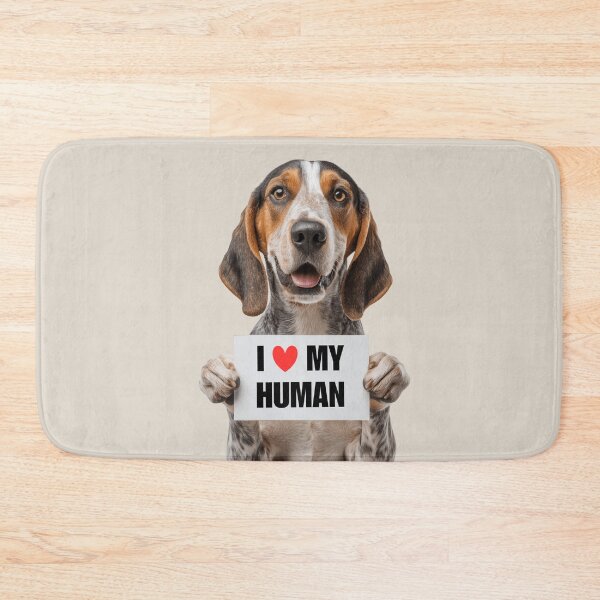 Item preview, Cute American English Coonhound dog with Signboard I love my Human  designed and sold by LazyOwlStore.