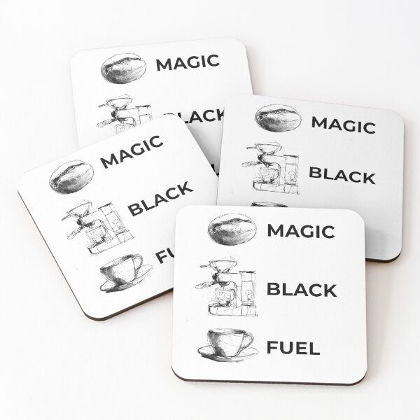 Item preview, Magic Black Fuel Coffee Text designed and sold by SleekLineSketches.