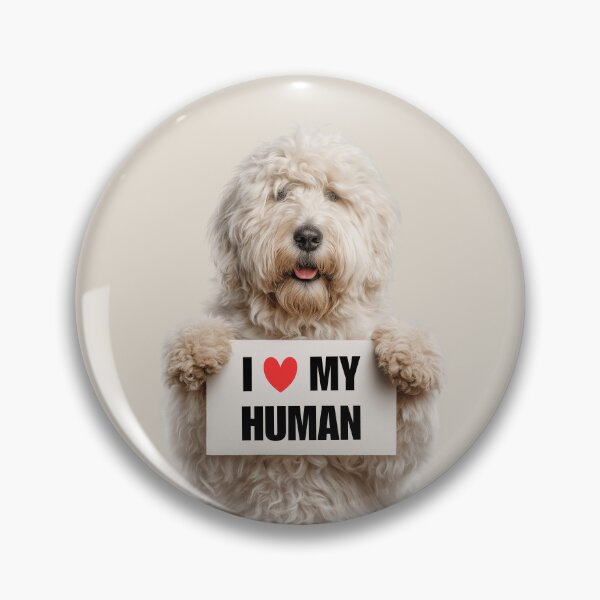 Item preview, Cute Komondor dog with Signboard I love my Human  designed and sold by LazyOwlStore.