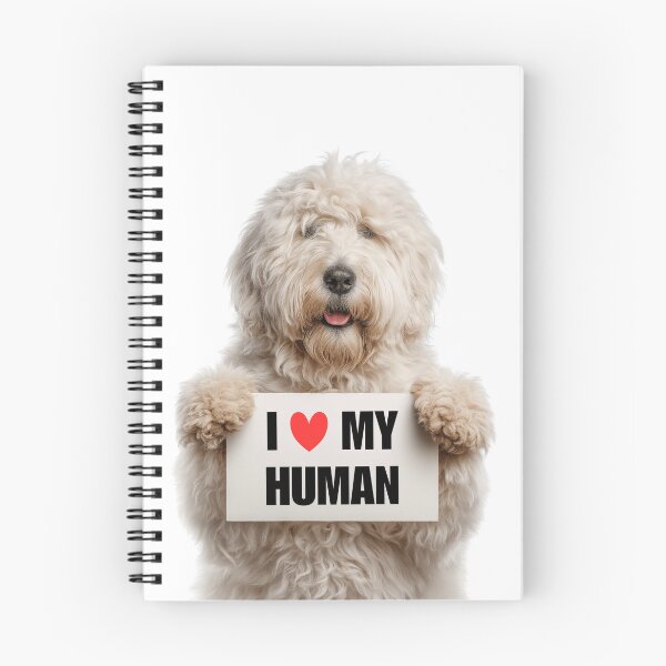 Item preview, Cute Komondor dog with Signboard I love my Human  designed and sold by LazyOwlStore.