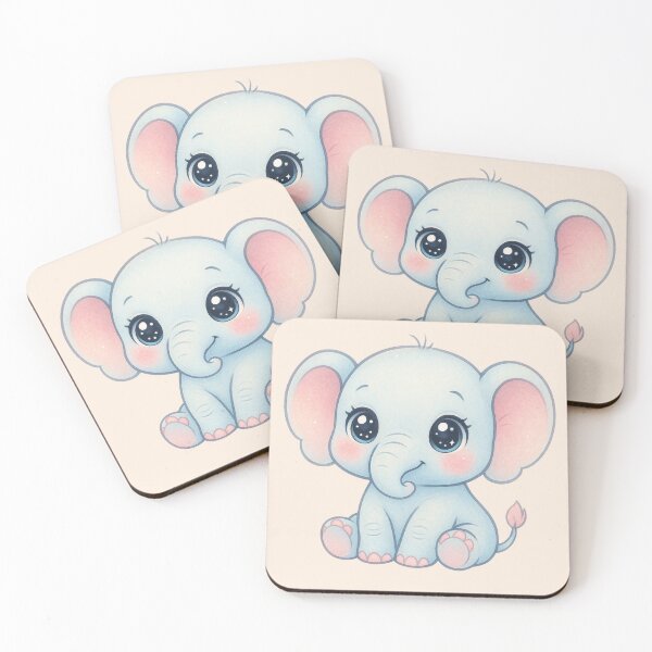 Item preview, kawaii elephant design classic tshirt and sticker designed and sold by anandsiva2703.