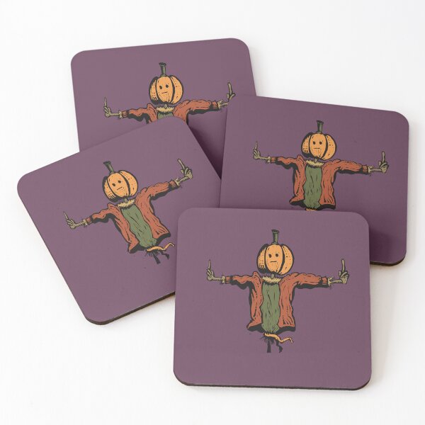 Item preview, Arte digital de Halloween en linóleo: Ilustración de calabaza y espantapájaros designed and sold by Print_gasm.
