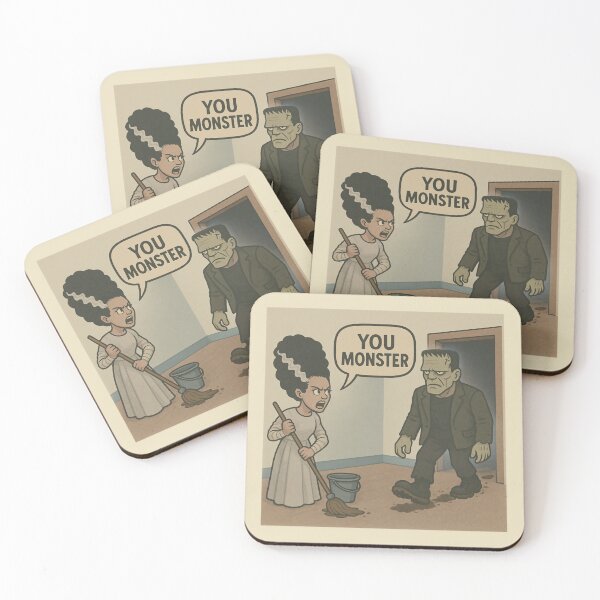 Item preview, You Monster – Funny Frankenstein & Bride Parody designed and sold by hangmeart.